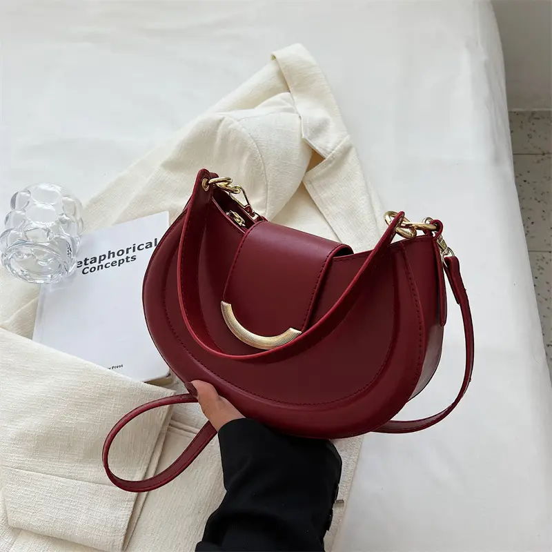 Korean Style Brown Leather Handbag for Women - Image 7