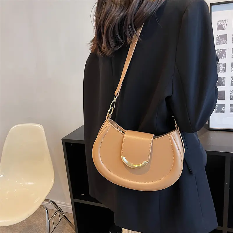 Korean Style Brown Leather Handbag for Women - Image 2
