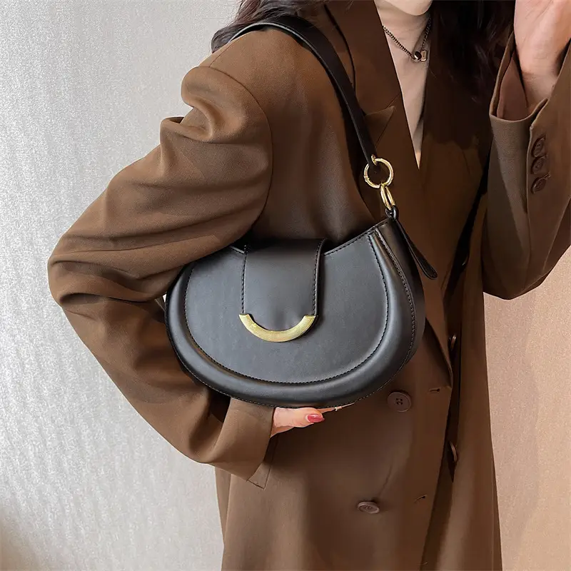 Korean Style Brown Leather Handbag for Women - Image 3