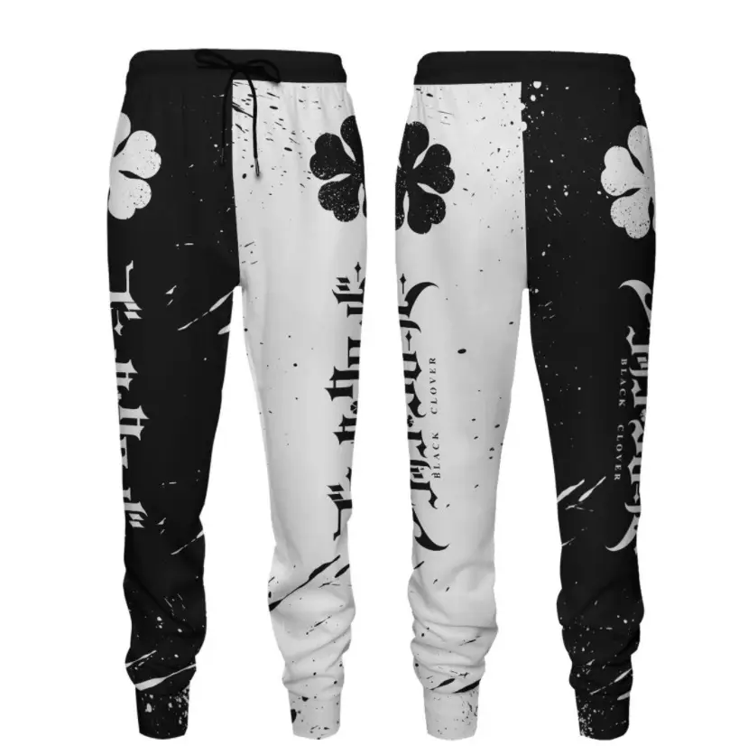 Black 3D Printed Hooded Sweatpants Set for Men - Image 10