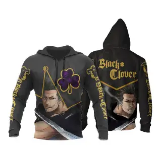 Black 3D Printed Hooded Sweatpants Set for Men - Image 13