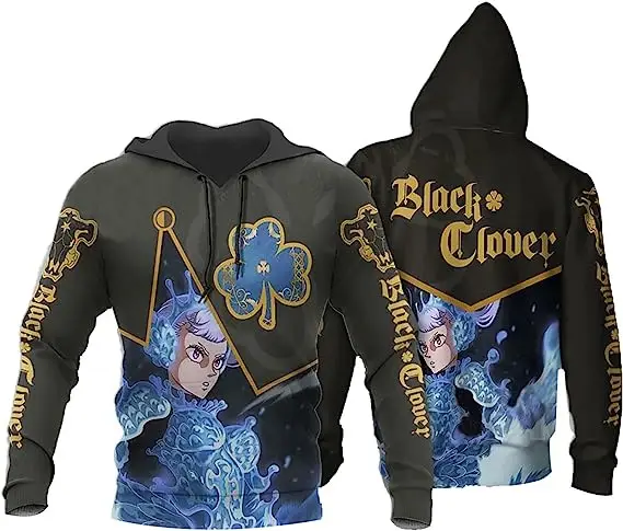 Black 3D Printed Hooded Sweatpants Set for Men - Image 14