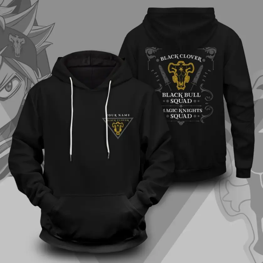 Black 3D Printed Hooded Sweatpants Set for Men - Image 9
