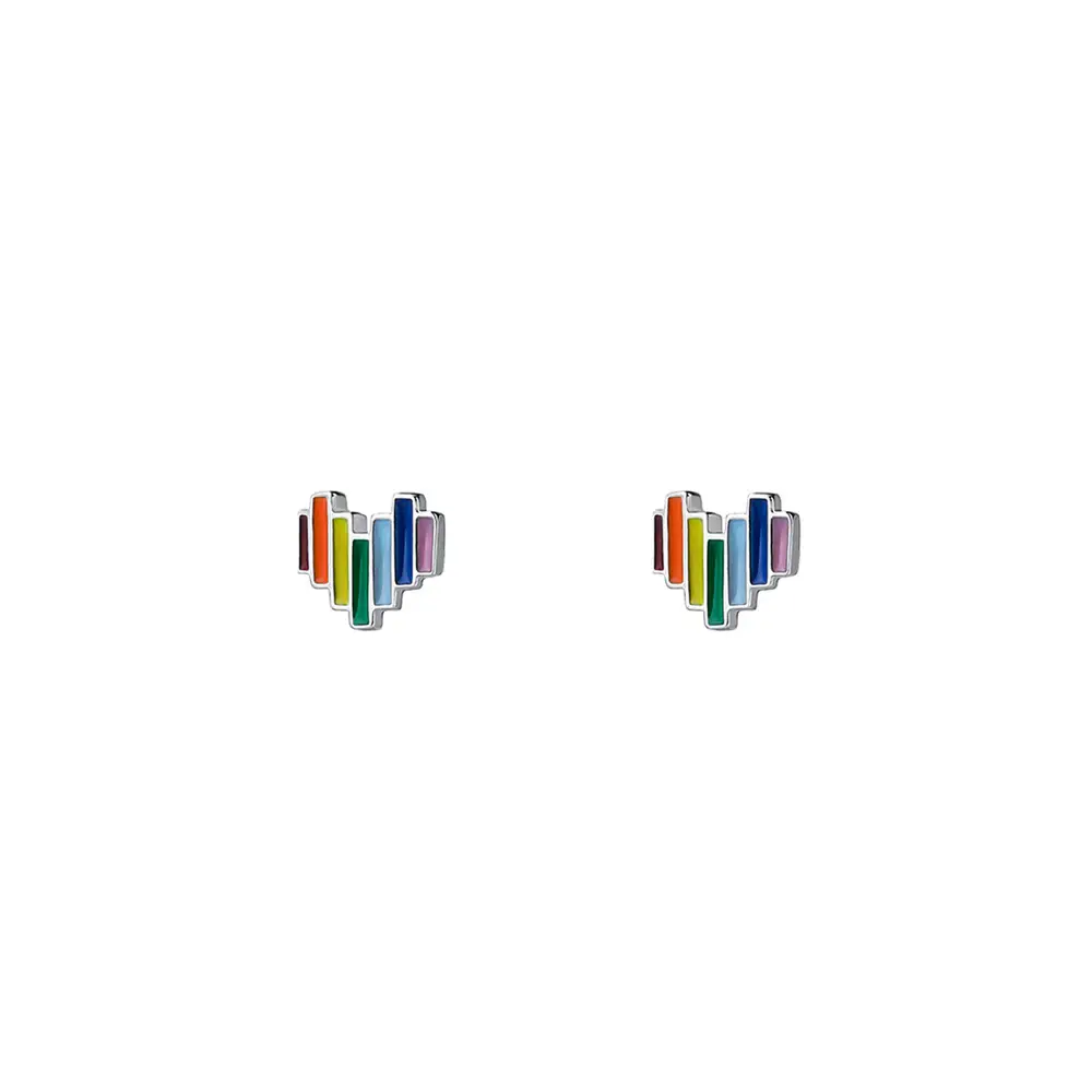 S925 Sterling Silver Colorful Heart Earrings for Women - Image 6