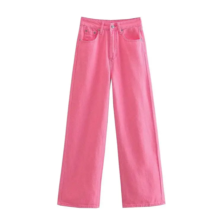 Women Wide Leg High Waist Pants Small Tan - Image 5
