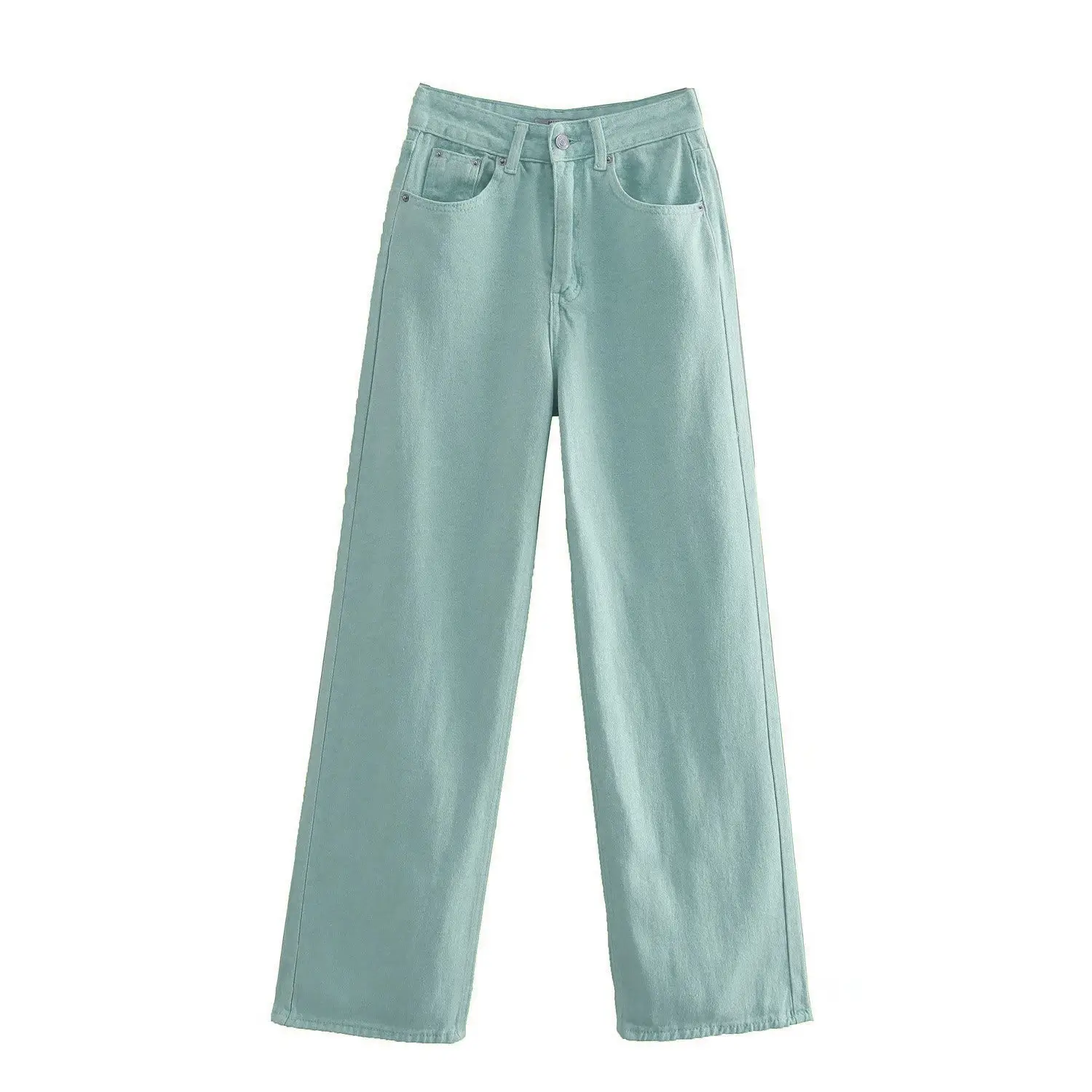 Women Wide Leg High Waist Pants Small Tan - Image 7