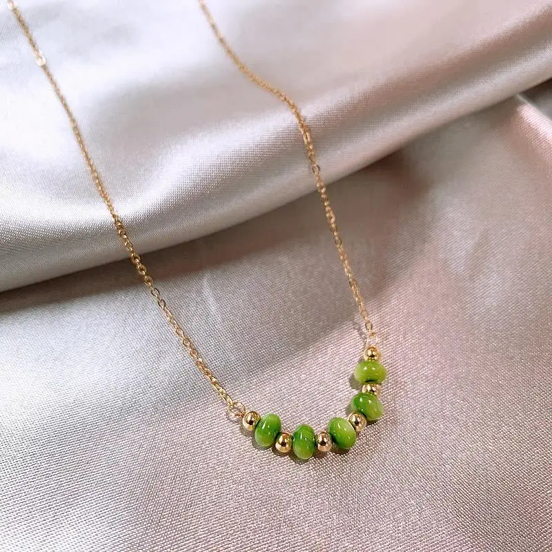 Green Shell Beaded Necklace for Women - Image 4