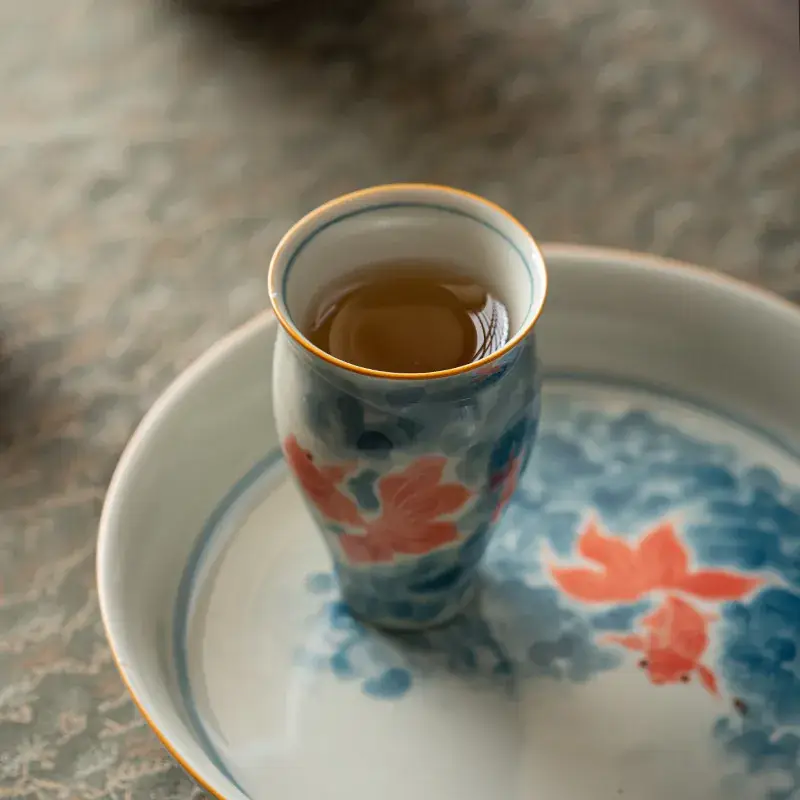 Nine Carpenter Style Hand-painted Antique Ink Tea Cup 50ml - Image 7