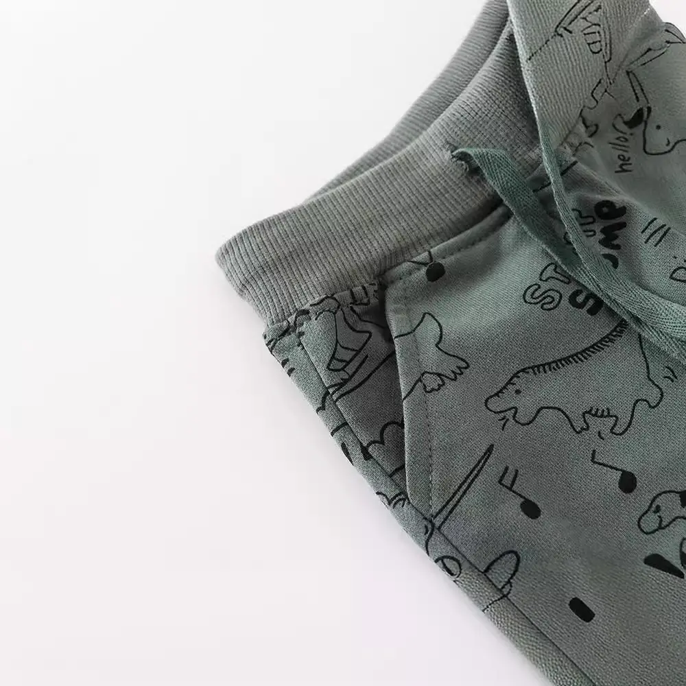 Kids Cotton Graphic Pants Grey New Arrival - Image 4