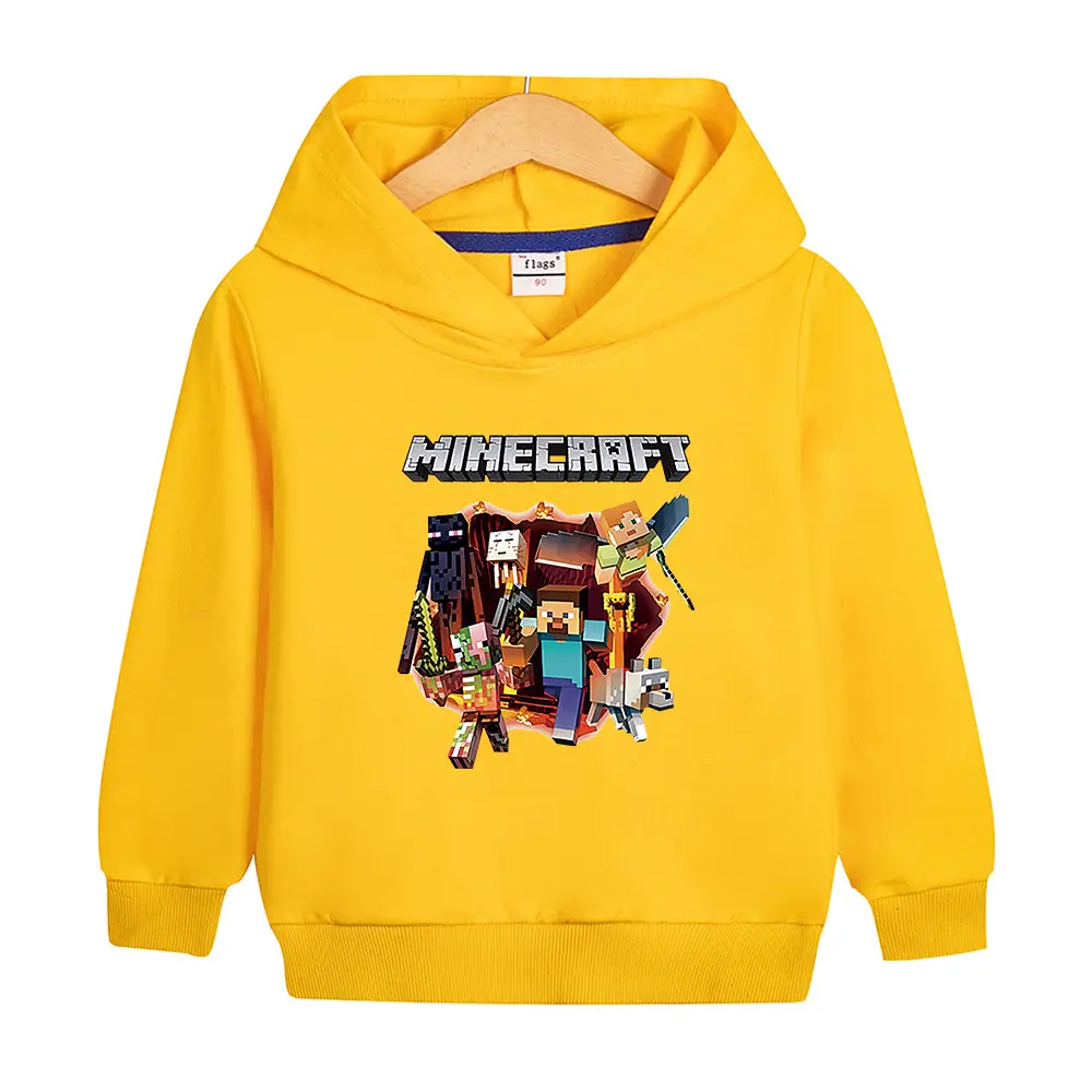Boys' Minecraft Hoodie Purple Cotton Autumn 2022 - Image 15