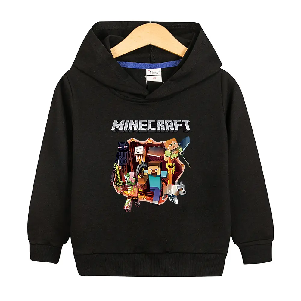 Boys' Minecraft Hoodie Purple Cotton Autumn 2022 - Image 12