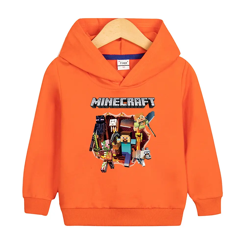 Boys' Minecraft Hoodie Purple Cotton Autumn 2022 - Image 6