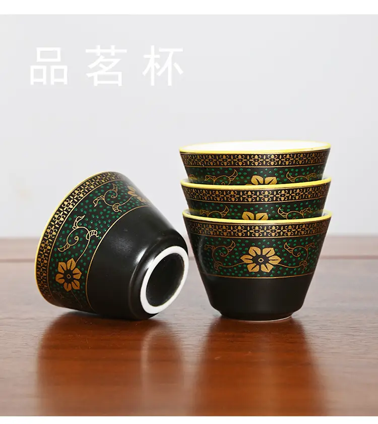 Black Ceramic Tea Set with 4 Cups for Travel — feature 18