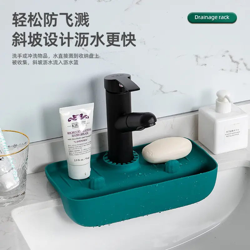 Kitchen Faucet Drain Pad Storage Rack White 1556G - Image 6