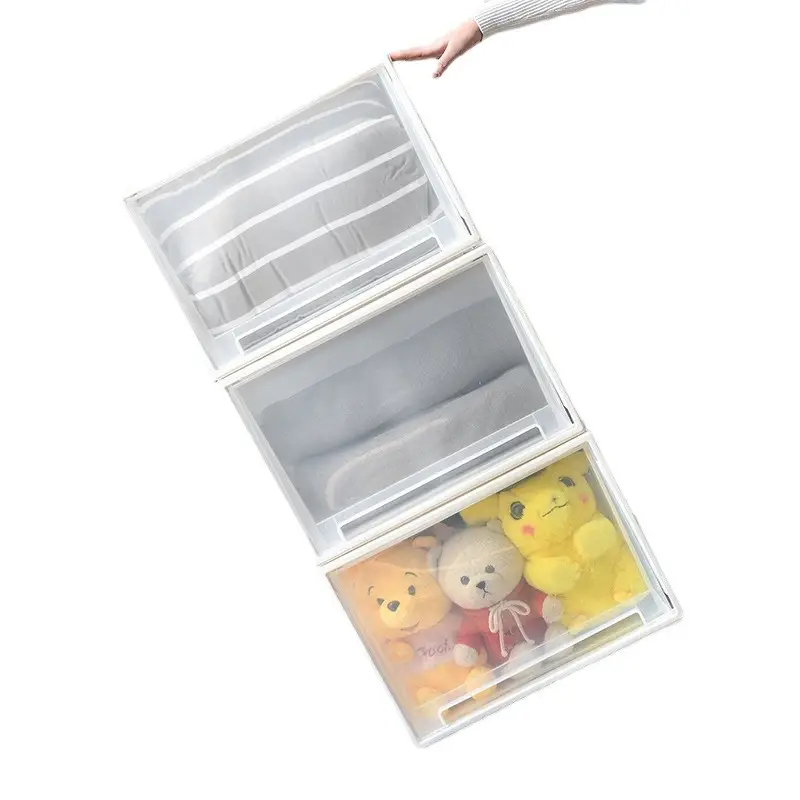 Stackable White Storage Box for Wardrobe & Home Use