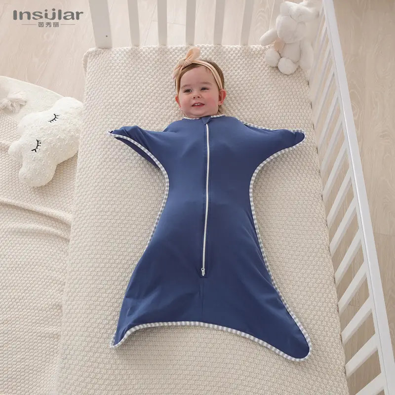 Baby Cotton Swaddle Towel Light Blue 0-9M - Image 8