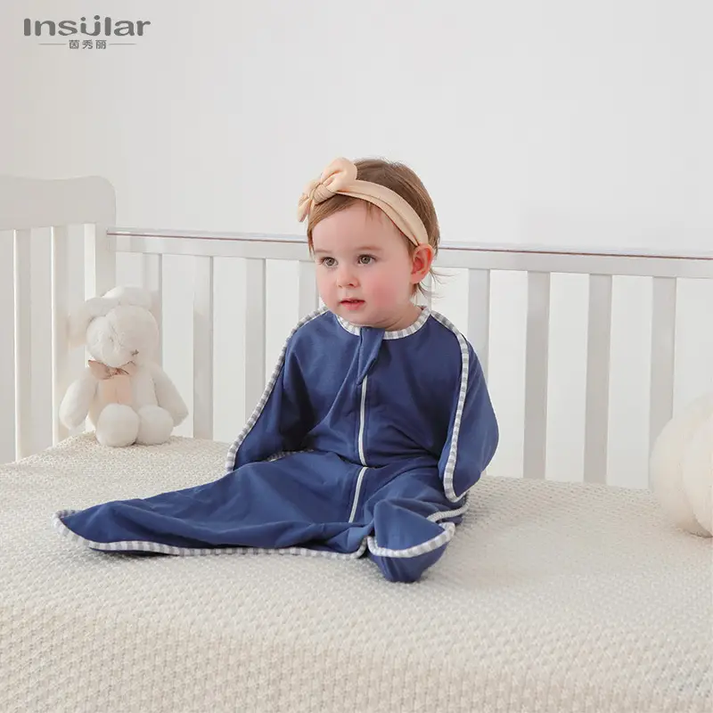 Baby Cotton Swaddle Towel Light Blue 0-9M - Image 9
