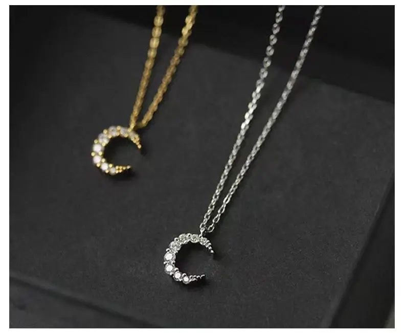 S925 Sterling Silver Moon Diamond Necklace for Women — feature 7