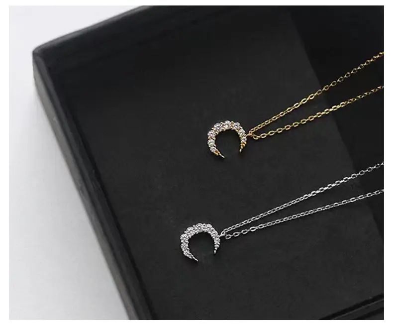 S925 Sterling Silver Moon Diamond Necklace for Women — feature 8