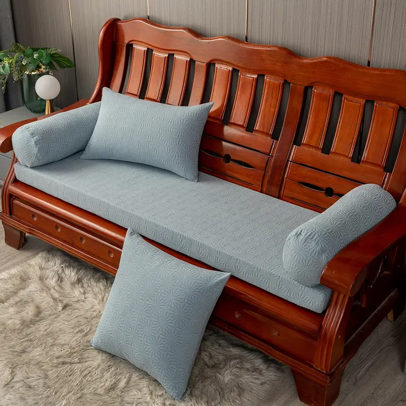 Winter Red Wood Sofa Cushion Set with Embroidered Design - Image 5