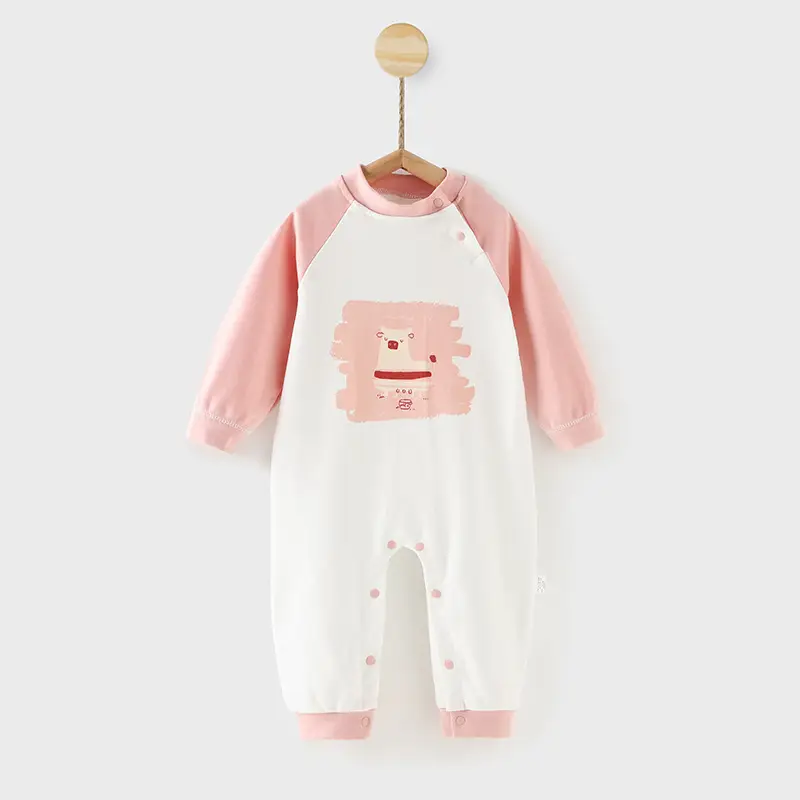 Baby Cotton Long Sleeve Jumpsuit White Blue Newborn Coat