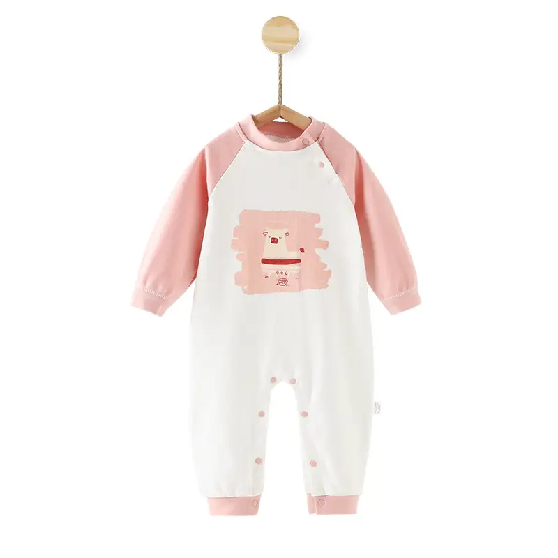 Baby Cotton Long Sleeve Jumpsuit White Blue Newborn Coat