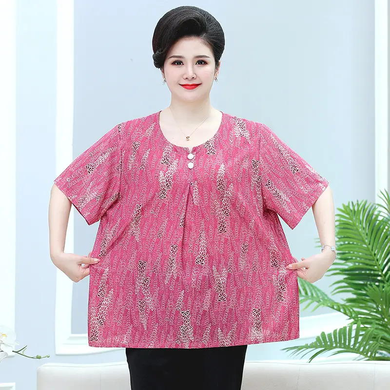 Extra Large Pink Printed Loose Top for Women - Image 8