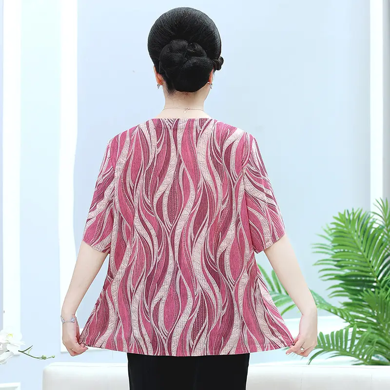Extra Large Pink Printed Loose Top for Women - Image 9