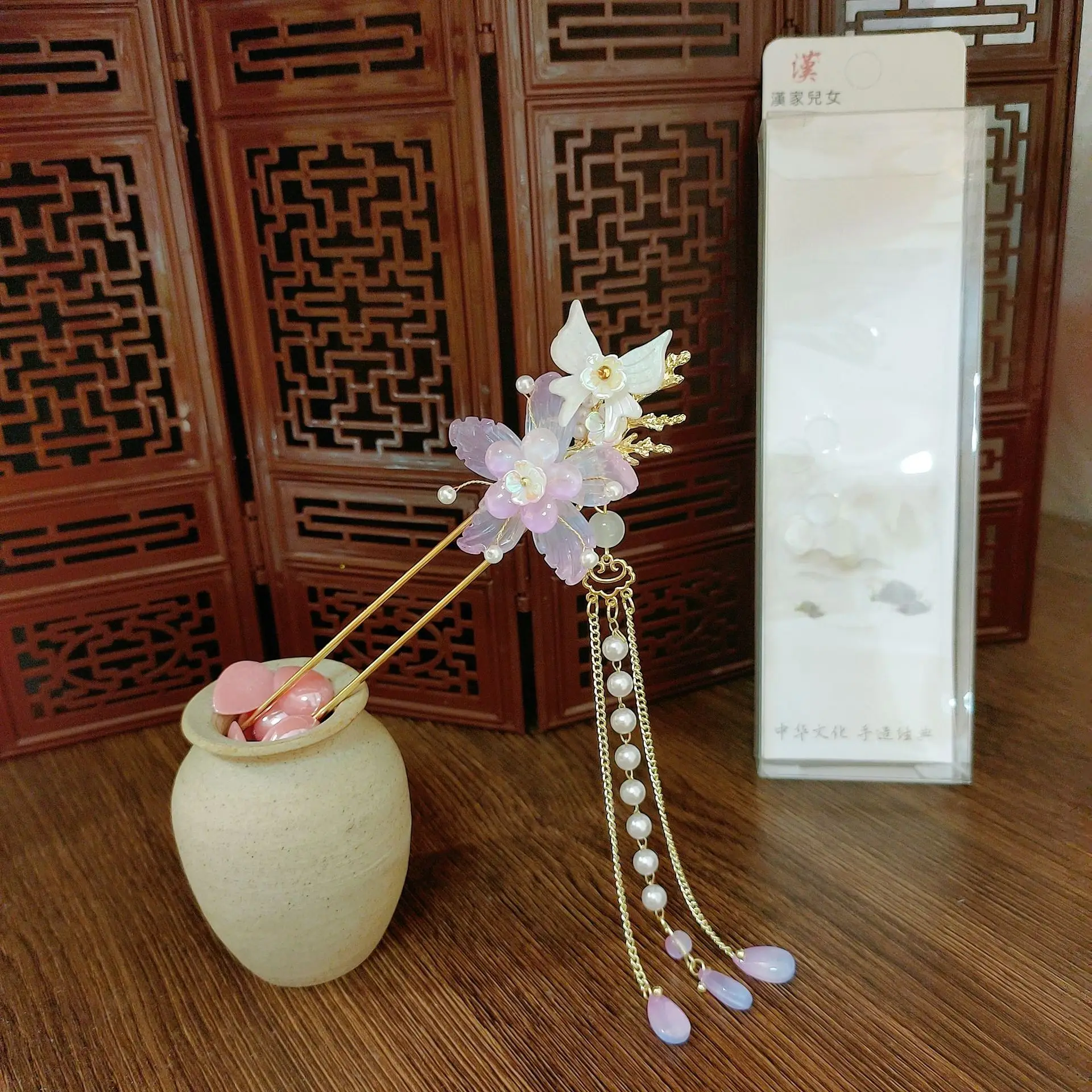 Fairy Butterfly Hairpin with Blue Stone Chain — feature 13
