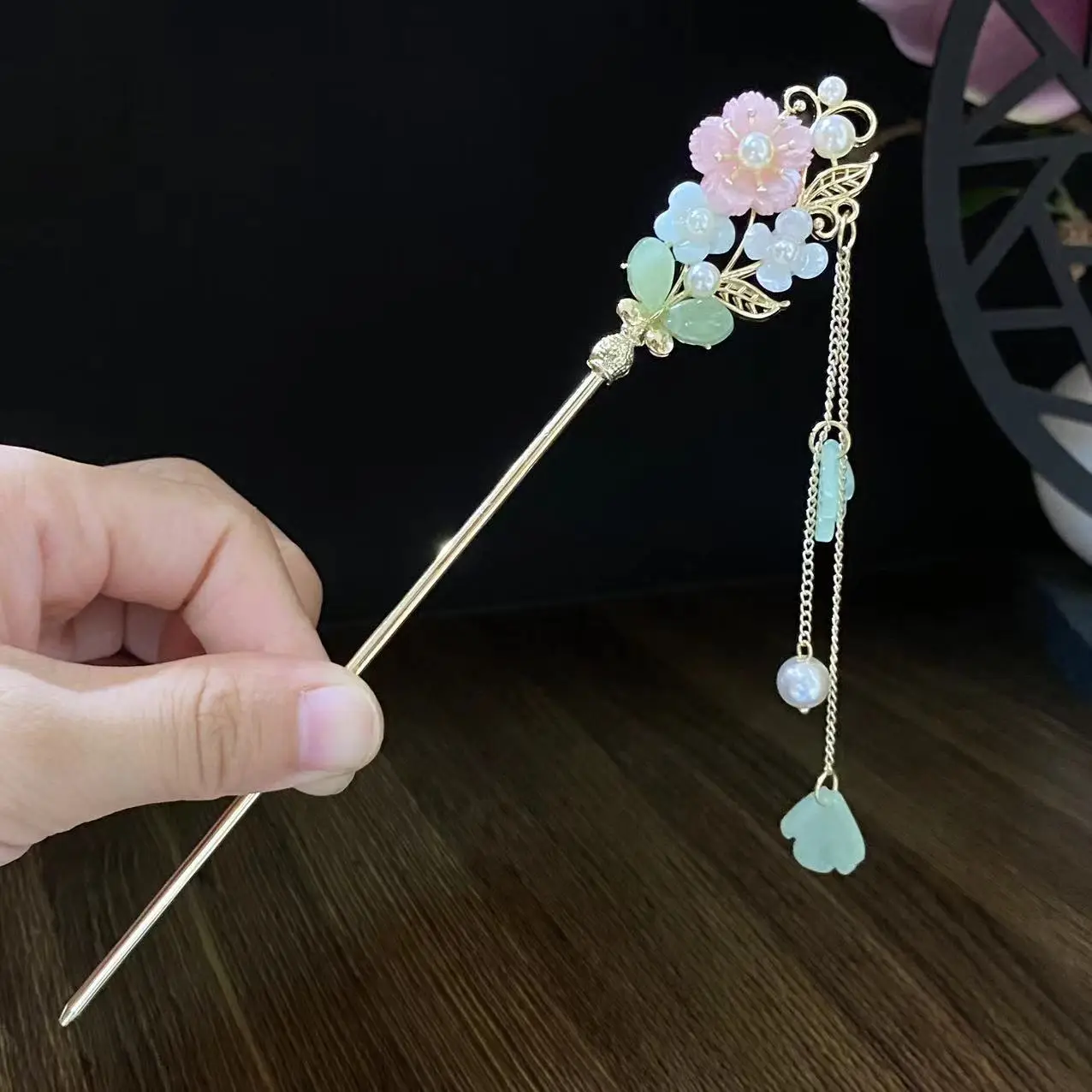 Fairy Butterfly Hairpin with Blue Stone Chain - Image 19