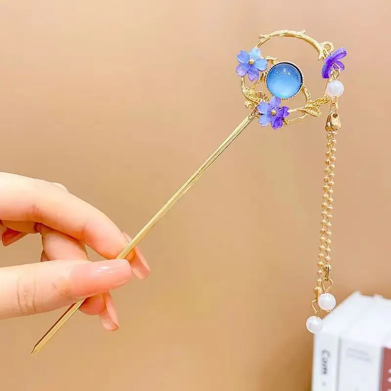 Fairy Butterfly Hairpin with Blue Stone Chain - Image 20