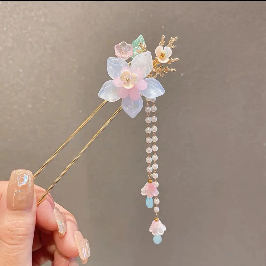Fairy Butterfly Hairpin with Blue Stone Chain - Image 21