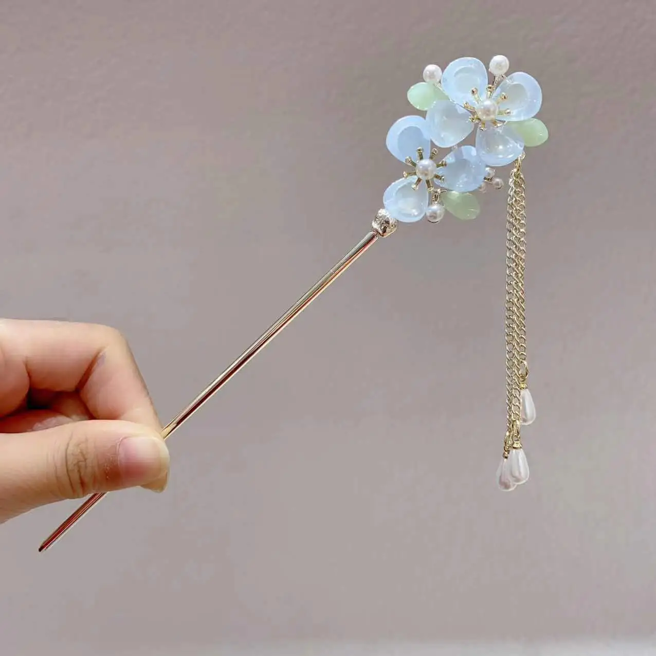 Fairy Butterfly Hairpin with Blue Stone Chain - Image 23