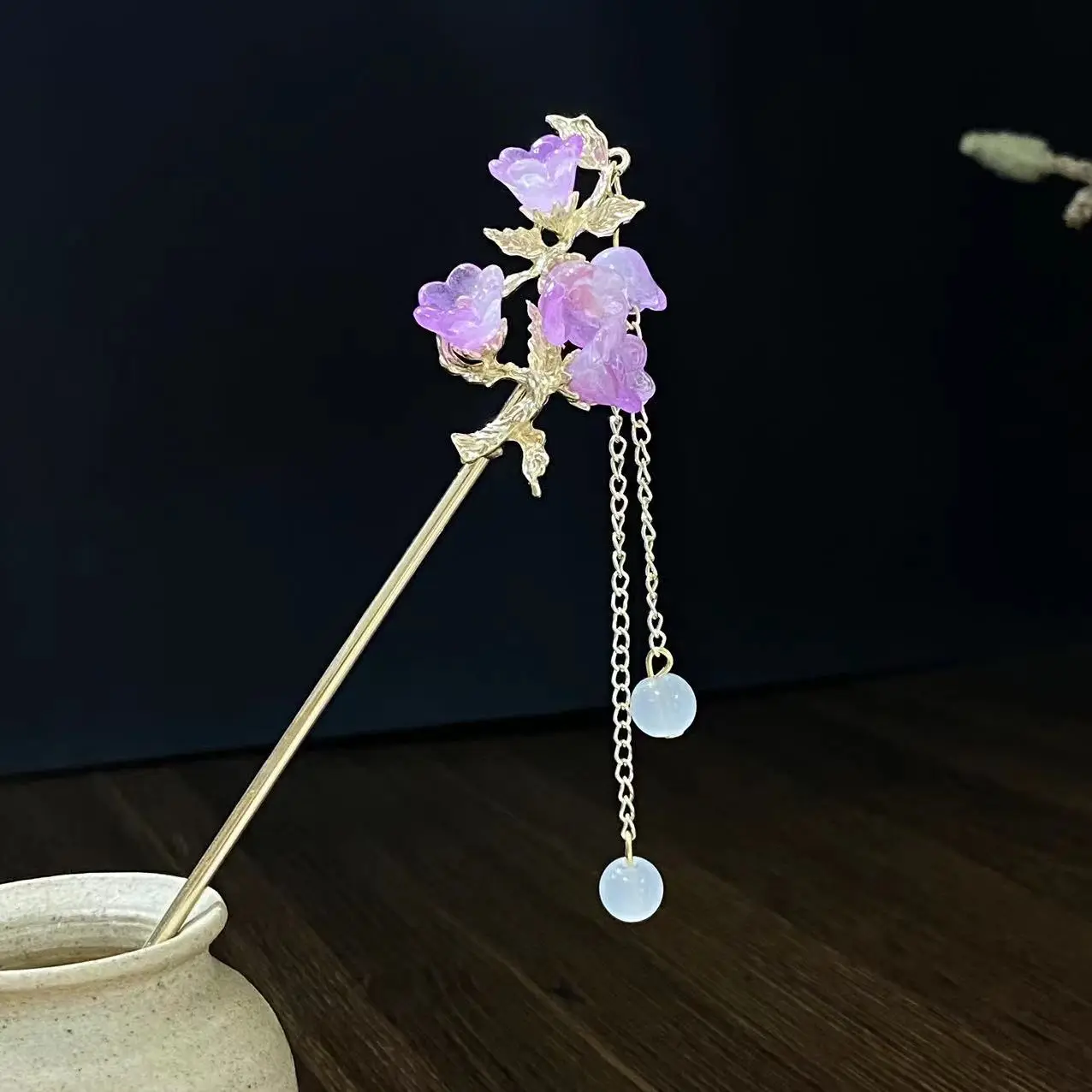 Fairy Butterfly Hairpin with Blue Stone Chain - Image 27
