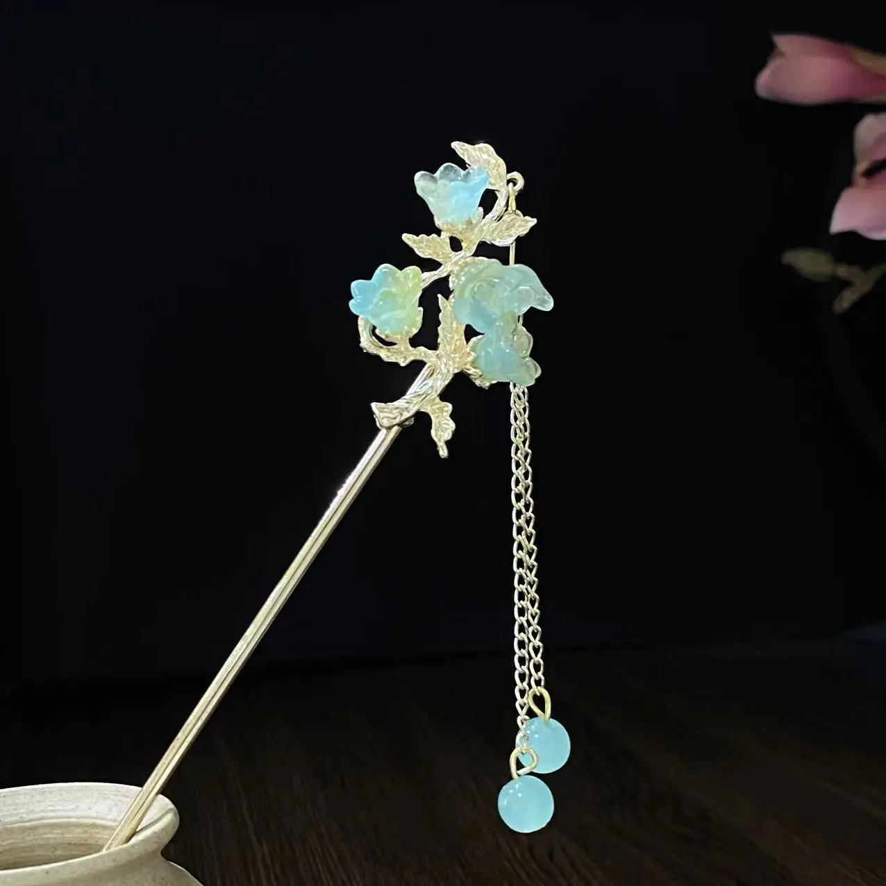 Fairy Butterfly Hairpin with Blue Stone Chain - Image 32
