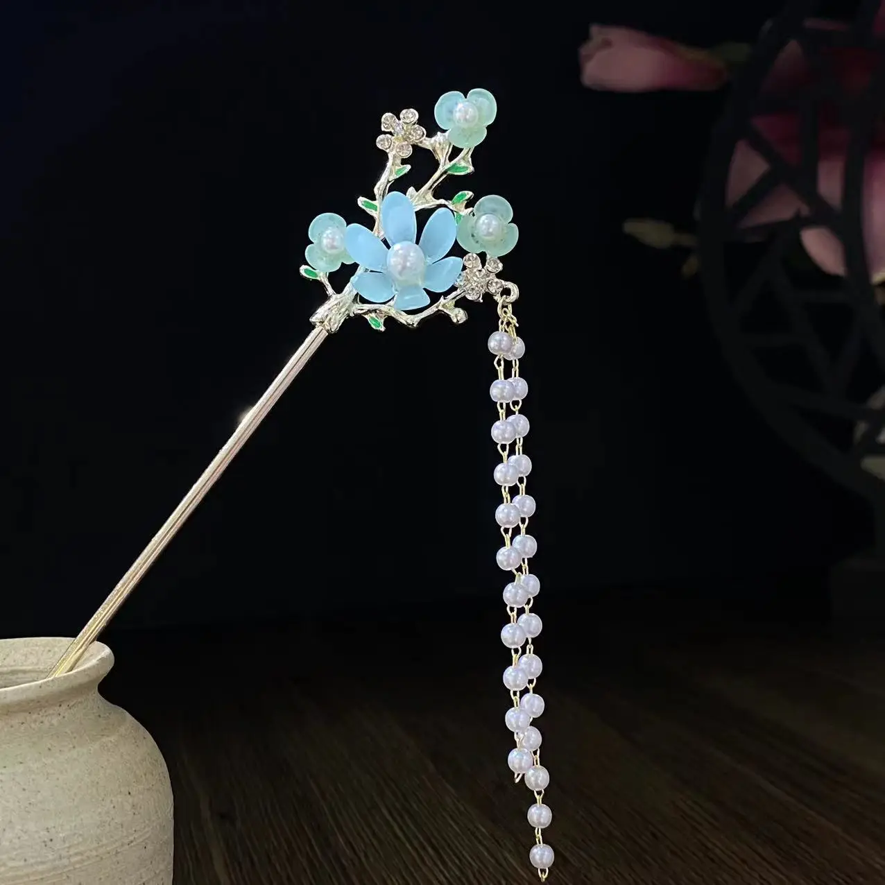 Fairy Butterfly Hairpin with Blue Stone Chain - Image 34