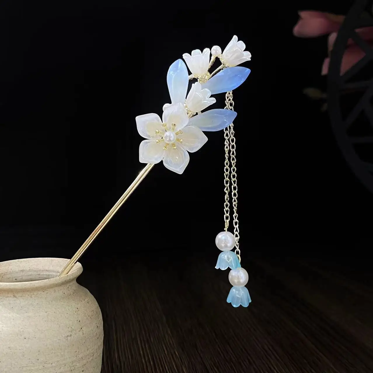 Fairy Butterfly Hairpin with Blue Stone Chain - Image 37