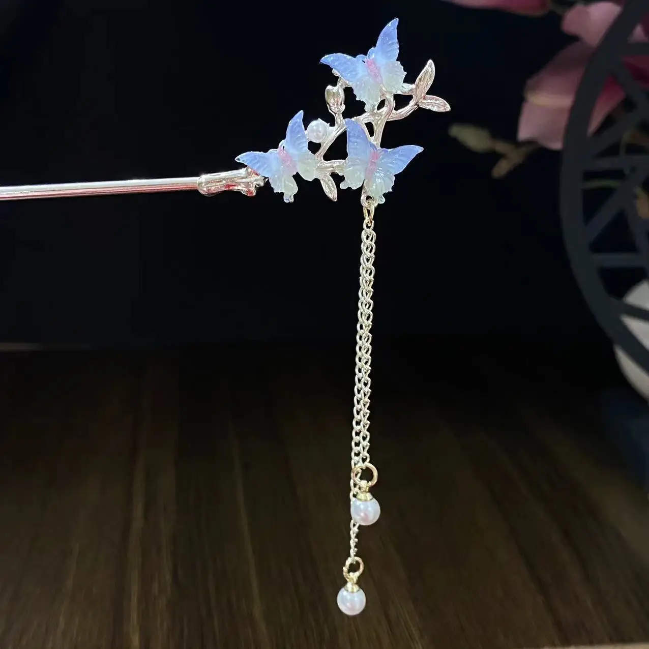 Fairy Butterfly Hairpin with Blue Stone Chain - Image 42