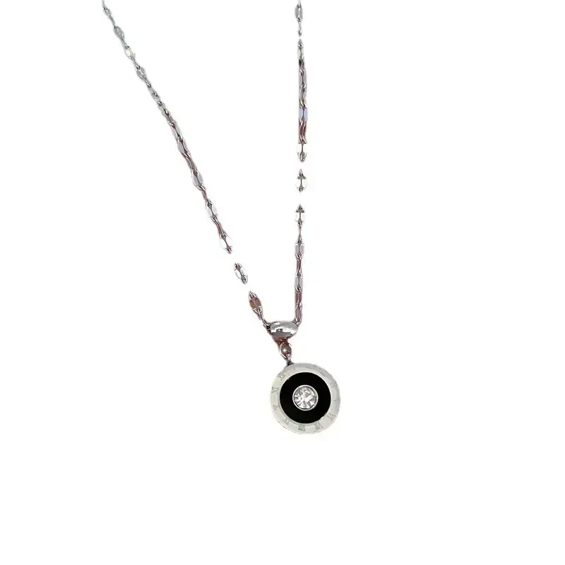 Titanium Steel Necklace with Rome Diamond Furnace Design