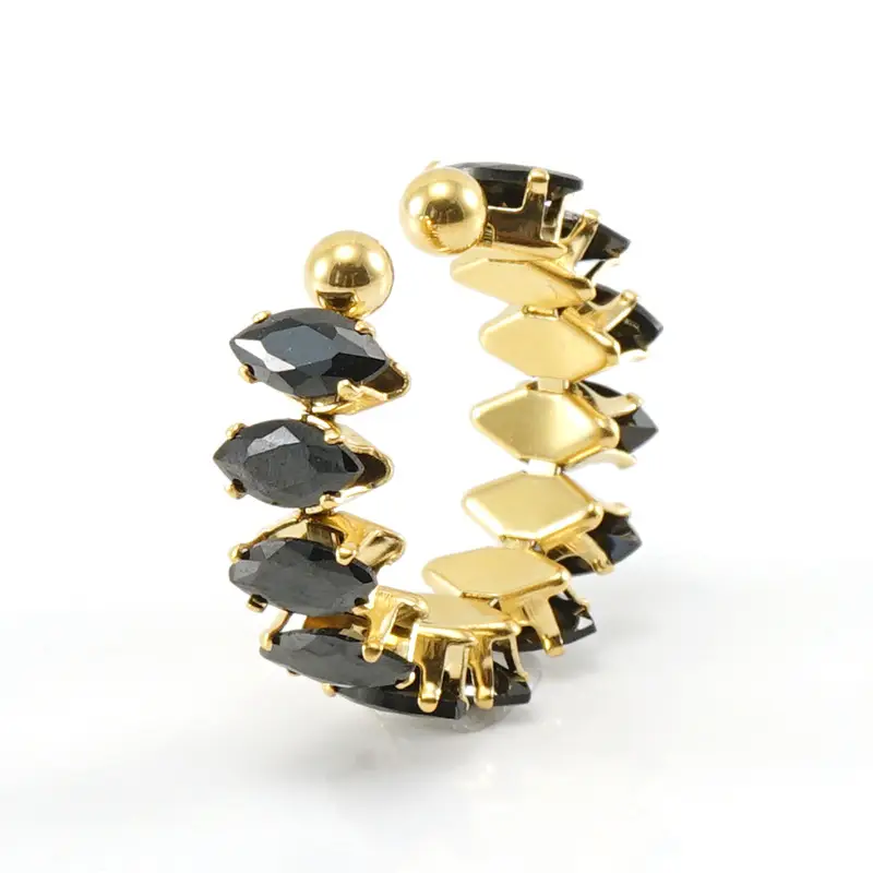 18K Gold Adjustable Geometric Diamond Ring for Women - Image 21