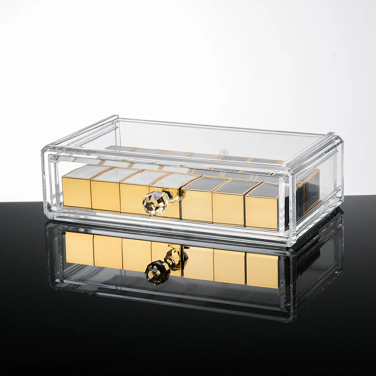 Acrylic Makeup & Jewelry Storage Box Transparent 3-Tier