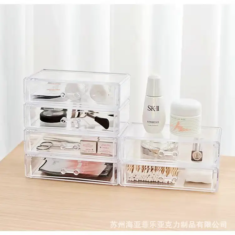 Acrylic Makeup & Jewelry Storage Box Transparent 3-Tier