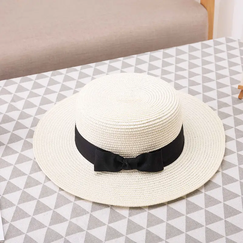 Women Straw Hat British Retro Summer Sunshade - Image 5