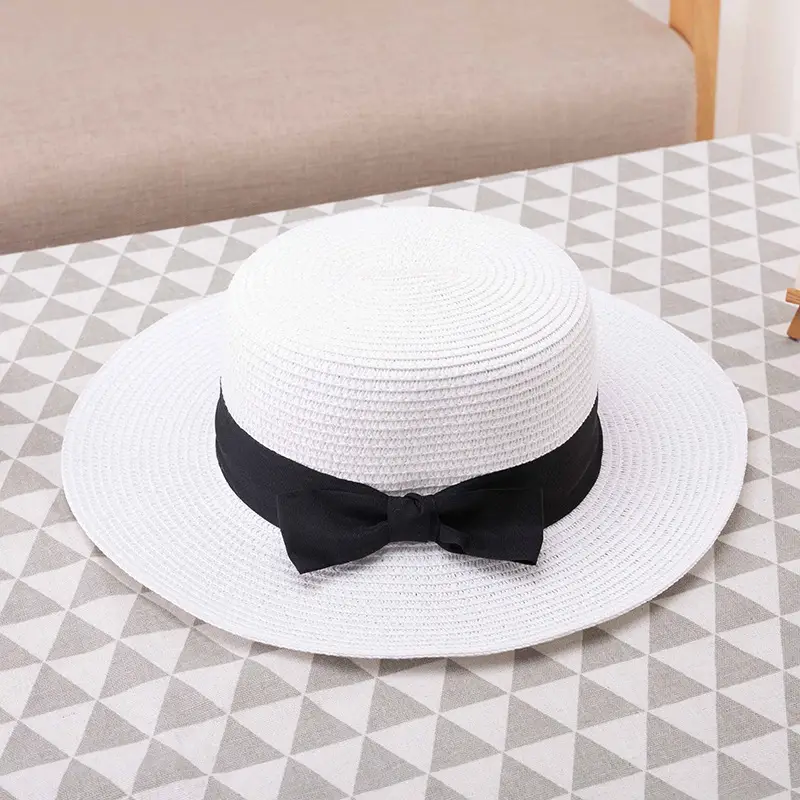 Women Straw Hat British Retro Summer Sunshade - Image 6