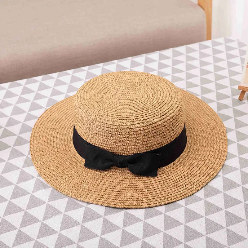 Women Straw Hat British Retro Summer Sunshade - Image 2