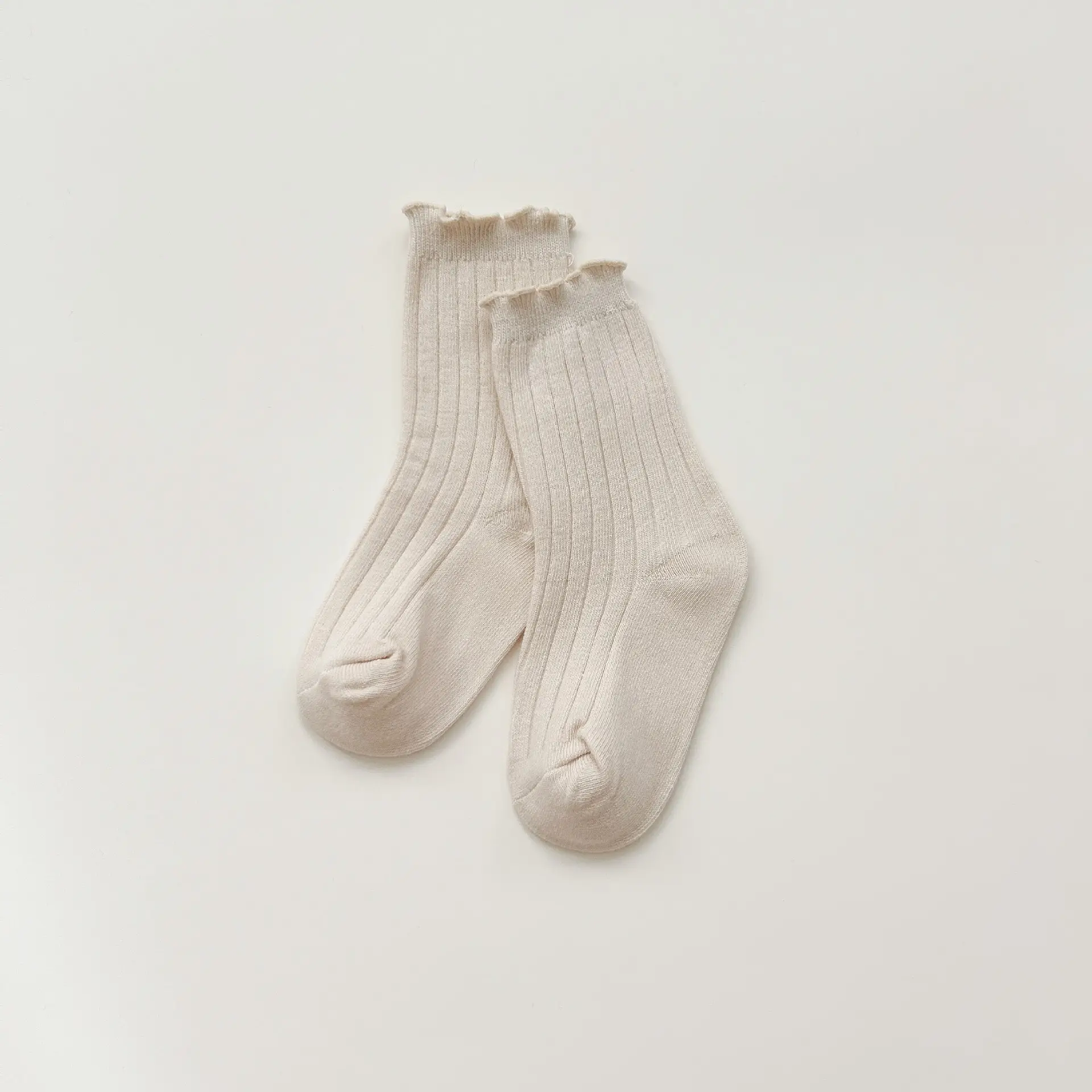 Autumn Winter Girls Socks White Ruffle Lace Double Needle - Image 12