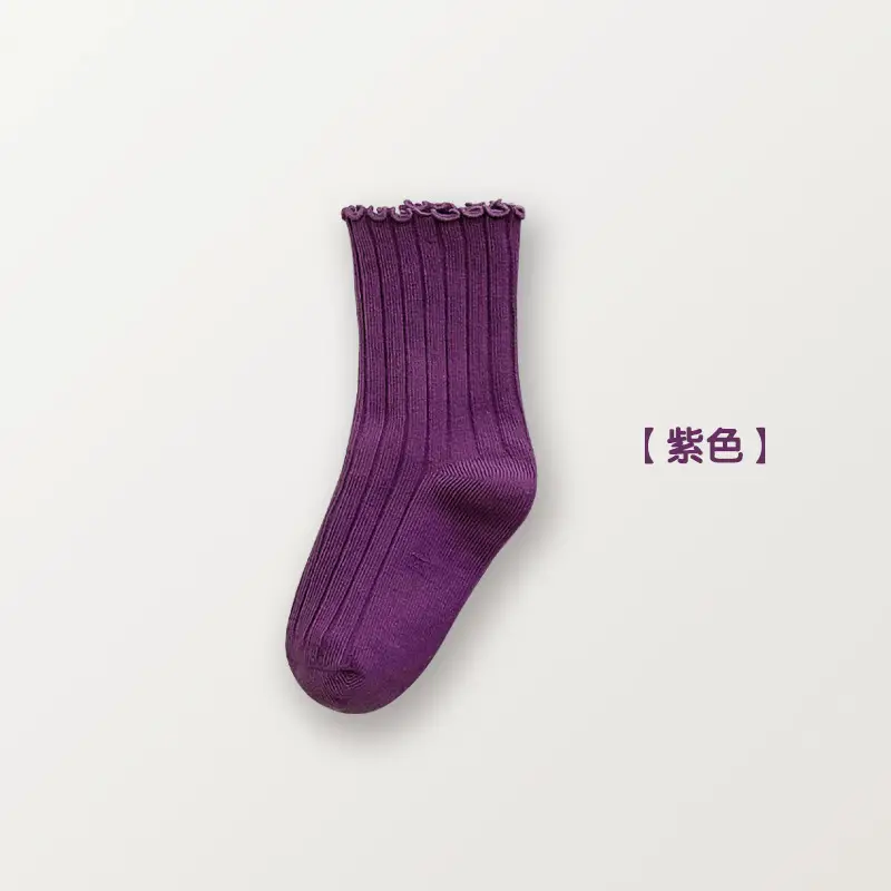 Autumn Winter Girls Socks White Ruffle Lace Double Needle - Image 5