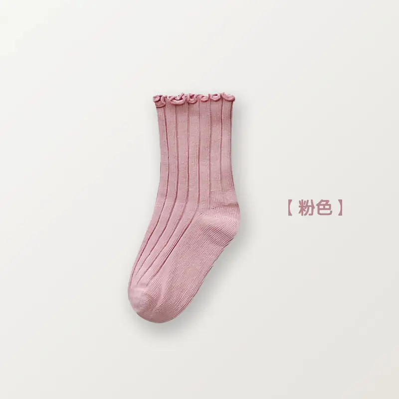 Autumn Winter Girls Socks White Ruffle Lace Double Needle - Image 6