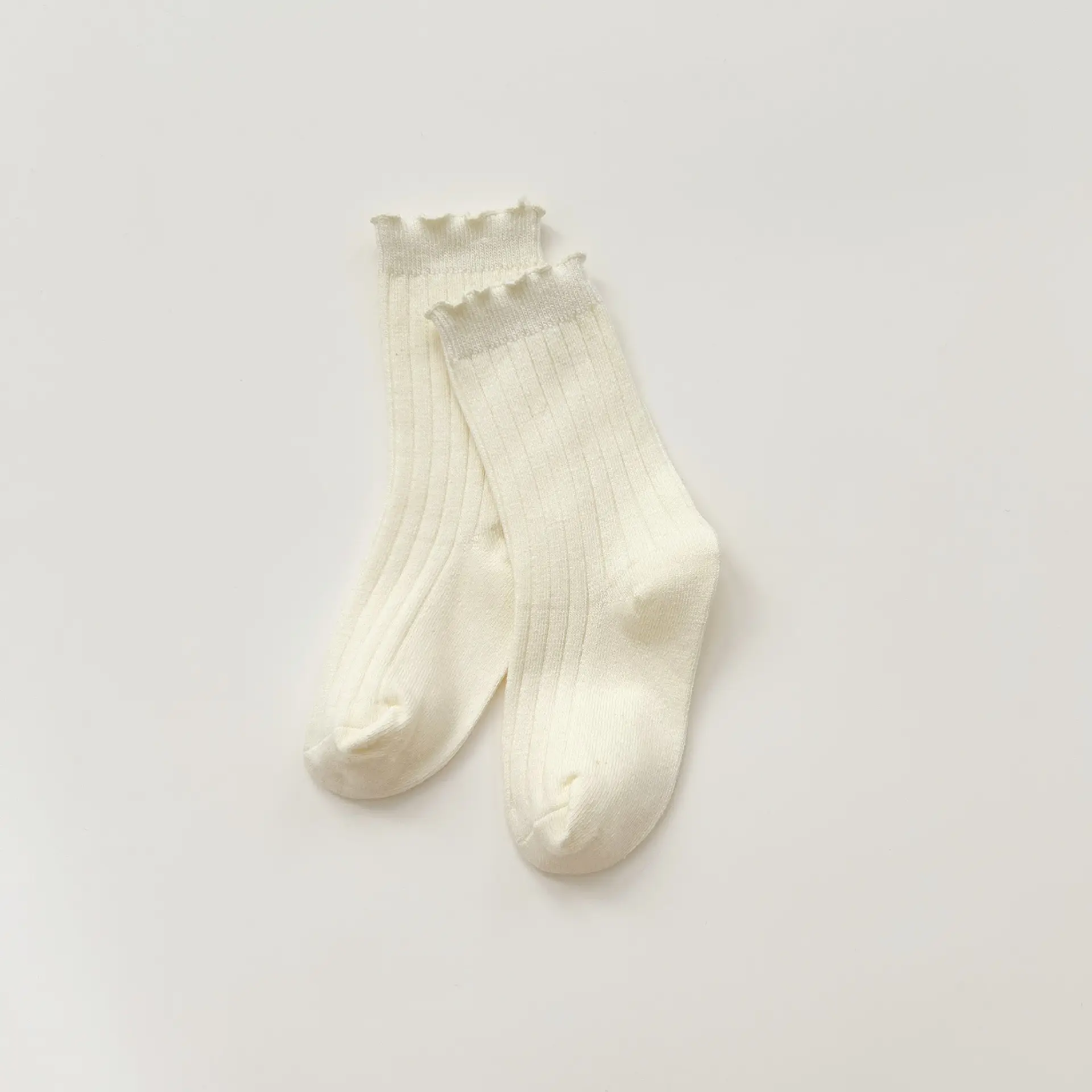 Autumn Winter Girls Socks White Ruffle Lace Double Needle - Image 7