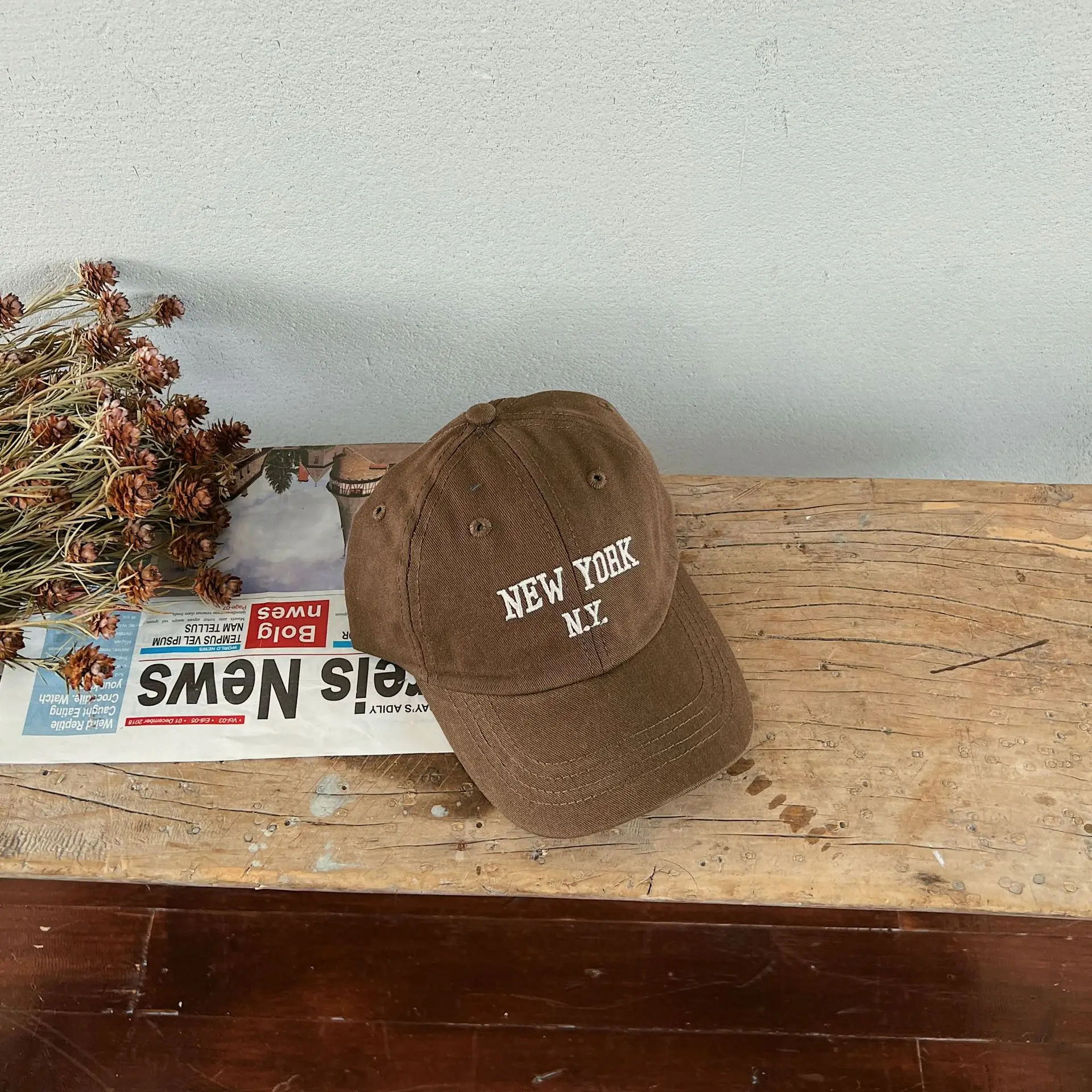 New York Mean Brown Baseball Cap for Boys Girls 2023 — feature 4